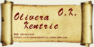 Olivera Kentrić vizit kartica